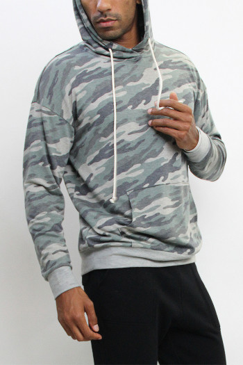 CAMO FRENCH TERRY PULLOVER HOODIE MEN