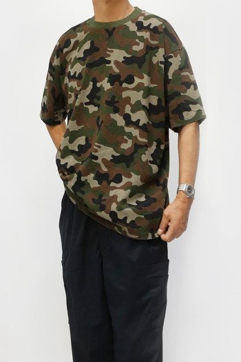 SPECIAL VINTAGE MINERAL WASHED CREW NECK TEE - CAMO