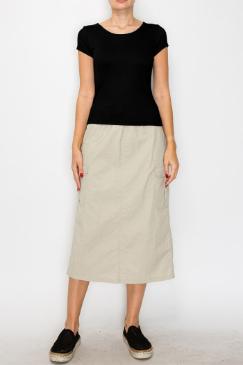 RIB DOUBLE LAYERED FRONT & BACK SHORT SLEEVE TEE