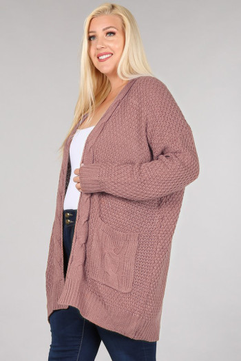 FRONT POCKETS CARDIGAN SWEATER CURVE