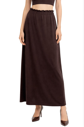 RAYON SPAN ELASTIC WAIST MAXI SKIRT