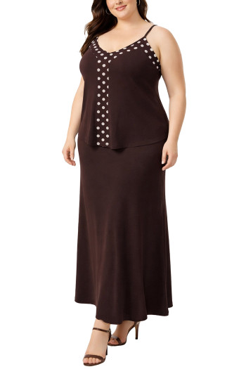 POLKA DOT MESH PANEL CAMI CURVE
