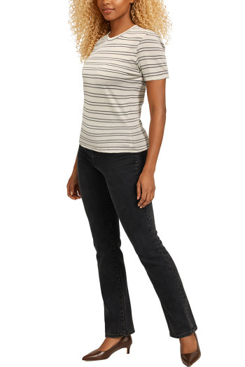 COTTON MIX STRIPE SHORT SLEEVE