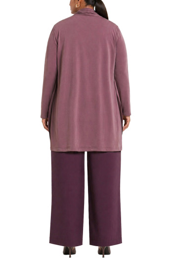 FRENCH TERRY DRAPED FLYAWAY CARDIGAN CURVE
