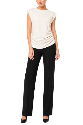 TECHNO CREPE SHORT SLEEVE SIDE RUCHED
