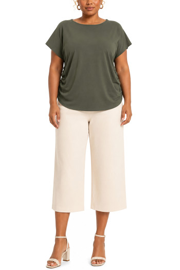 TECHNO CREPE DOLMAN SIDE RUCHED CURVE