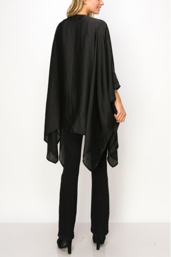 WASHED SATIN FLYAWAY KIMONO ONE SIZE FITS MOST S-3XL