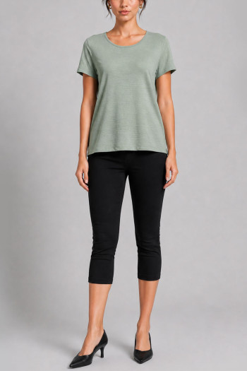 ICE SLUB JERSEY BUTTON BACK SHORT SLEEVE