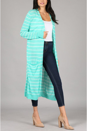 STRIPE LONG CARDIGAN SWEATER