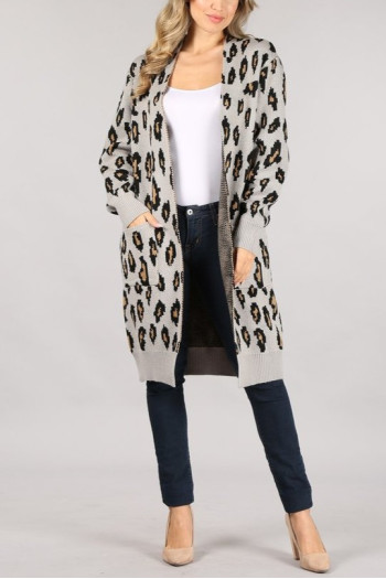 ANIMAL JACQUARD CARDIGAN SWEATER