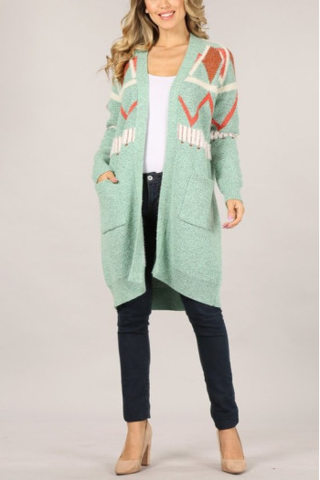 ARGYLE FRONT POCKET CARDIGAN SWEATER